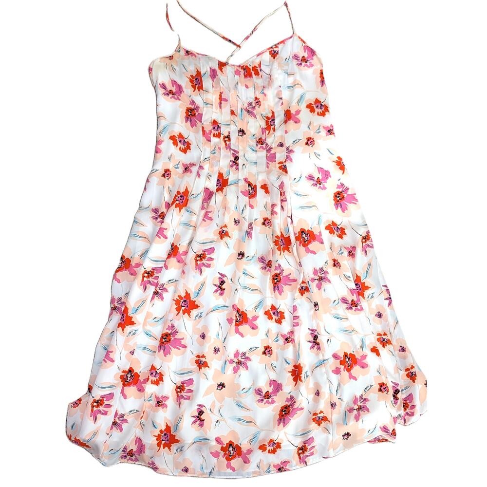 Banana Republic Floral Pleated Spaghetti Strap Dress Women’s Spring 2019